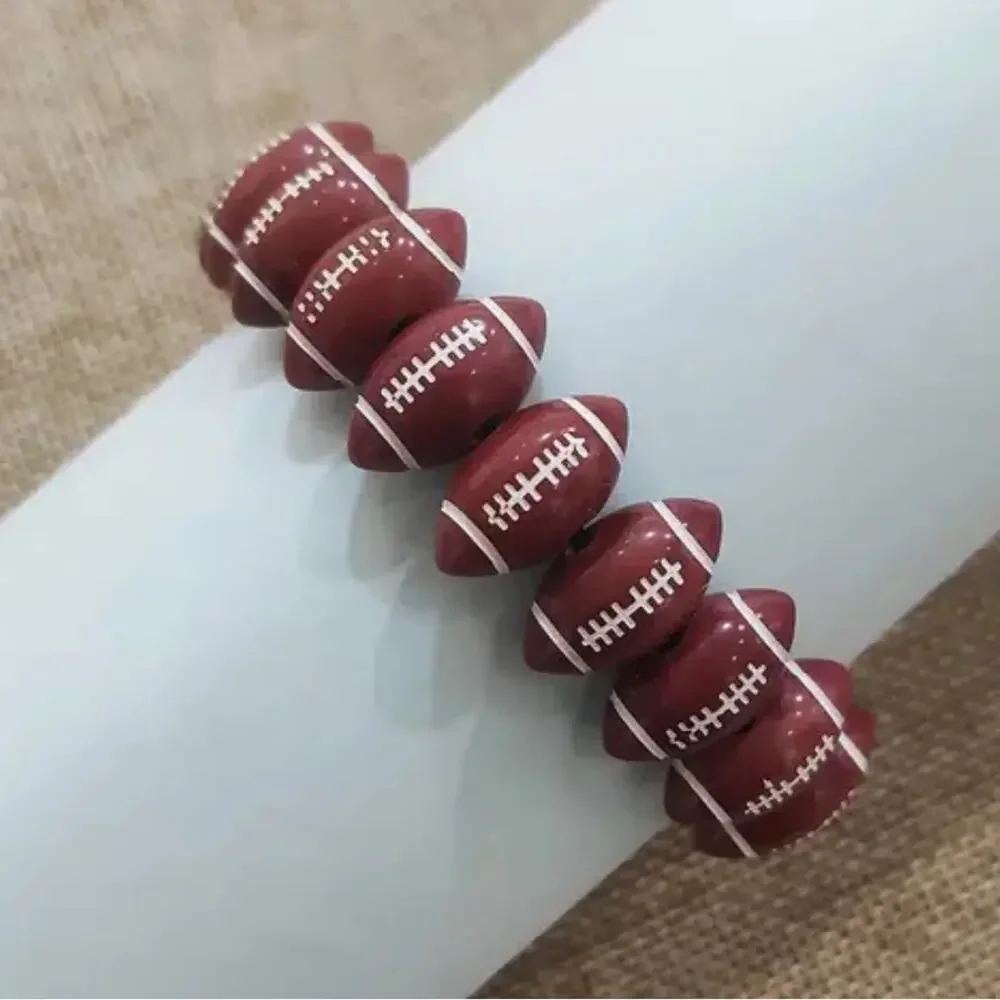 Football Beaded Bracelet